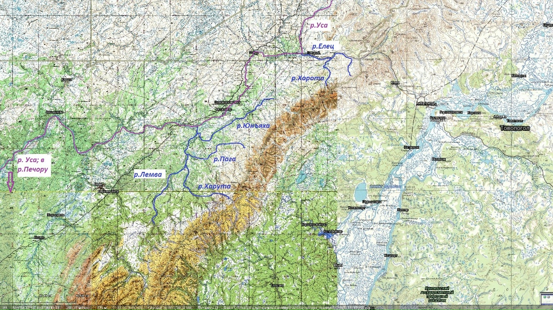 Рис 5. Притоки Усы