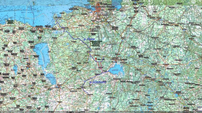 Рис. 6. Луга, Шум-гора и Новгородские Волочки.